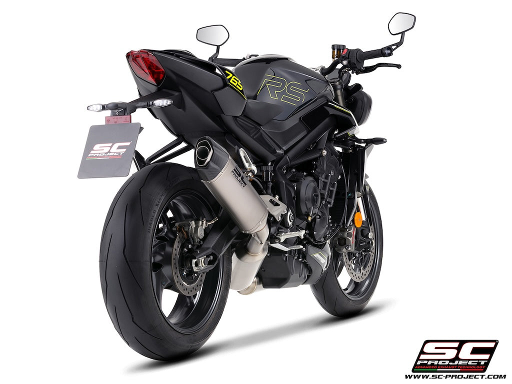 STREET TRIPLE 765 R - RS - R A2 (2024 - 2026) - EURO 5+ 3-1 stainless steel full exhaust system, with SC1-X titanium exhaust