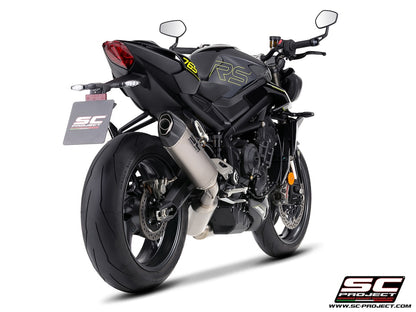 STREET TRIPLE 765 R - RS - R A2 (2024 - 2026) - EURO 5+ 3-1 stainless steel full exhaust system, with SC1-X titanium exhaust
