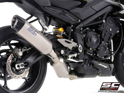 STREET TRIPLE 765 R - RS - R A2 (2024 - 2026) - EURO 5+ 3-1 stainless steel full exhaust system, with SC1-X titanium exhaust