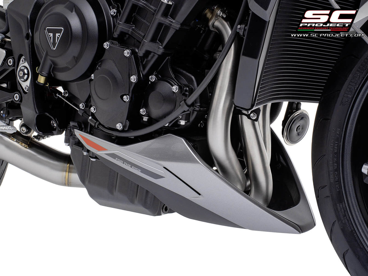 Triumph STREET TRIPLE 765 R - RS (2024-2026) - EURO 5+ 3-1 Stainless steel full exhaust system, with CR-T titanium exhaust with stoneguard grid