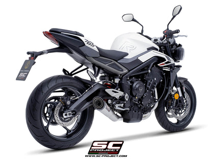 Triumph STREET TRIPLE 765 R - RS (2024-2026) - EURO 5+ 3-1 Stainless steel full exhaust system, with S1 stainless steel exhaust