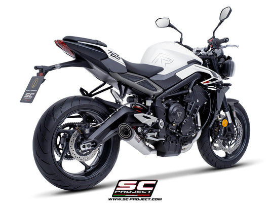 Triumph STREET TRIPLE 765 R - RS (2024-2026) - EURO 5+ 3-1 Stainless steel full exhaust system, with S1 stainless steel exhaust