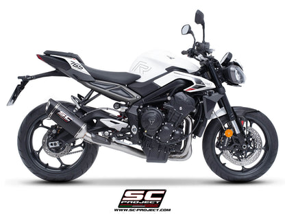 Triumph STREET TRIPLE 765 R - RS (2024-2026) - EURO 5+ 3-1 Stainless steel full exhaust system, with SC1-S carbon exhaust