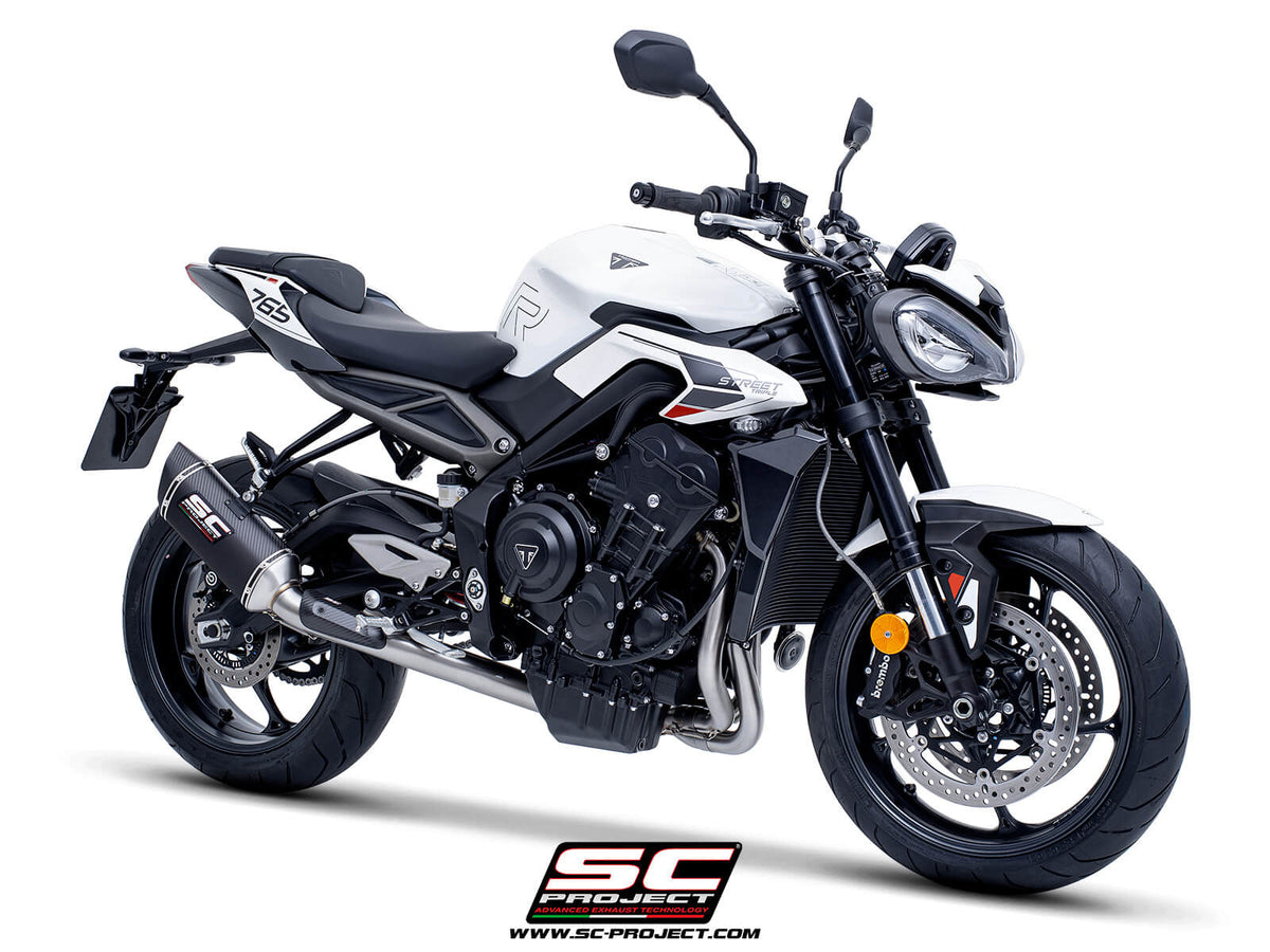 Triumph STREET TRIPLE 765 R - RS (2024-2026) - EURO 5+ 3-1 Stainless steel full exhaust system, with SC1-S carbon exhaust