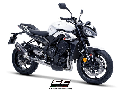 Triumph STREET TRIPLE 765 R - RS (2024-2026) - EURO 5+ 3-1 Stainless steel full exhaust system, with SC1-S carbon exhaust