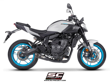 Yamaha MT-07 (2025-2026) 2-1 Stainless steel full exhaust system, matt black, with S1 stainless steel exhaust