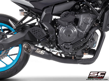 Yamaha MT-07 (2025-2026) 2-1 Stainless steel full exhaust system, matt black, with S1 stainless steel exhaust