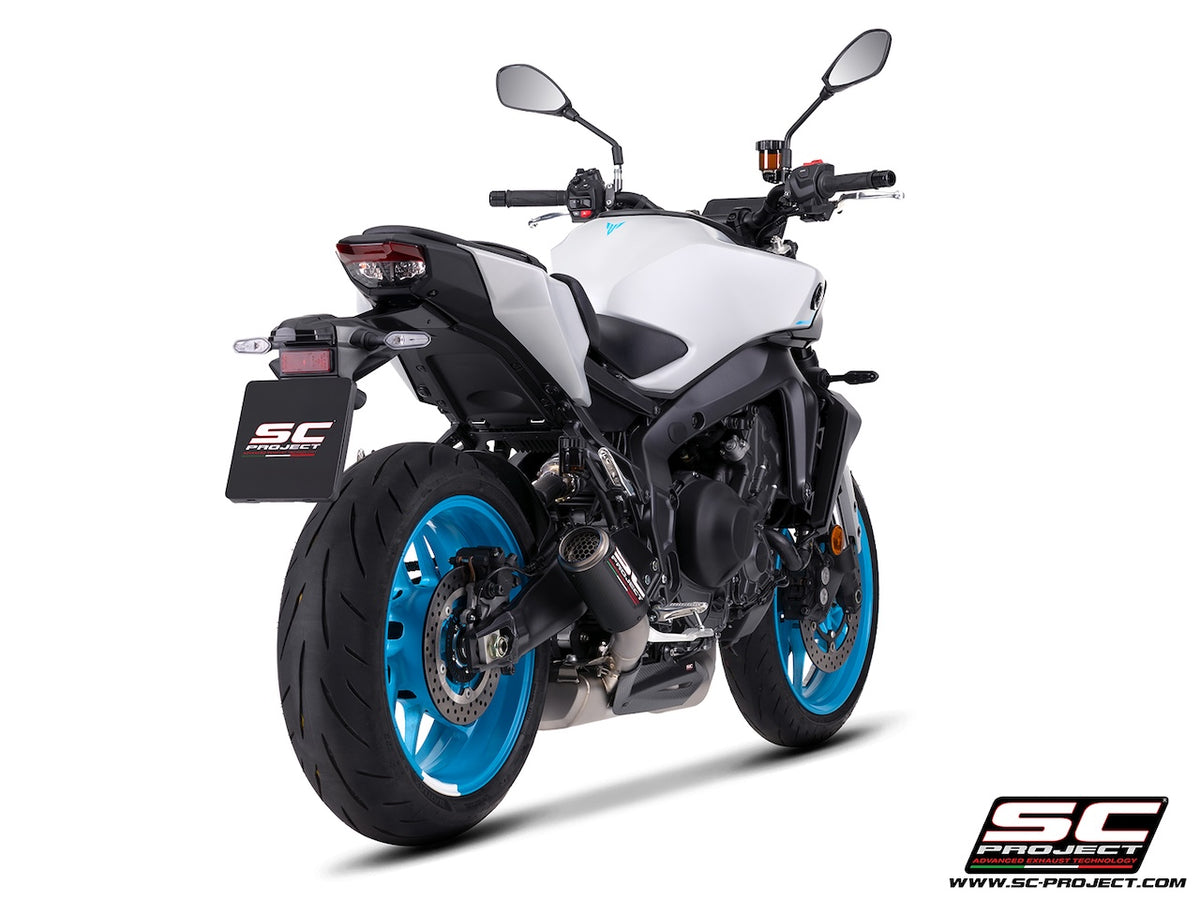 YAMAHA MT-09 (2024-2026) 3-1 stainless steel full exhaust system, with CR-T carbon fibre exhaust , with stoneguard grid