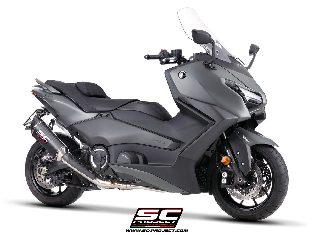 Yamaha TMAX 560 (2025-2026) 2-1 Stainless steel full exhaust system, with SC1-R carbon fibre exhaust