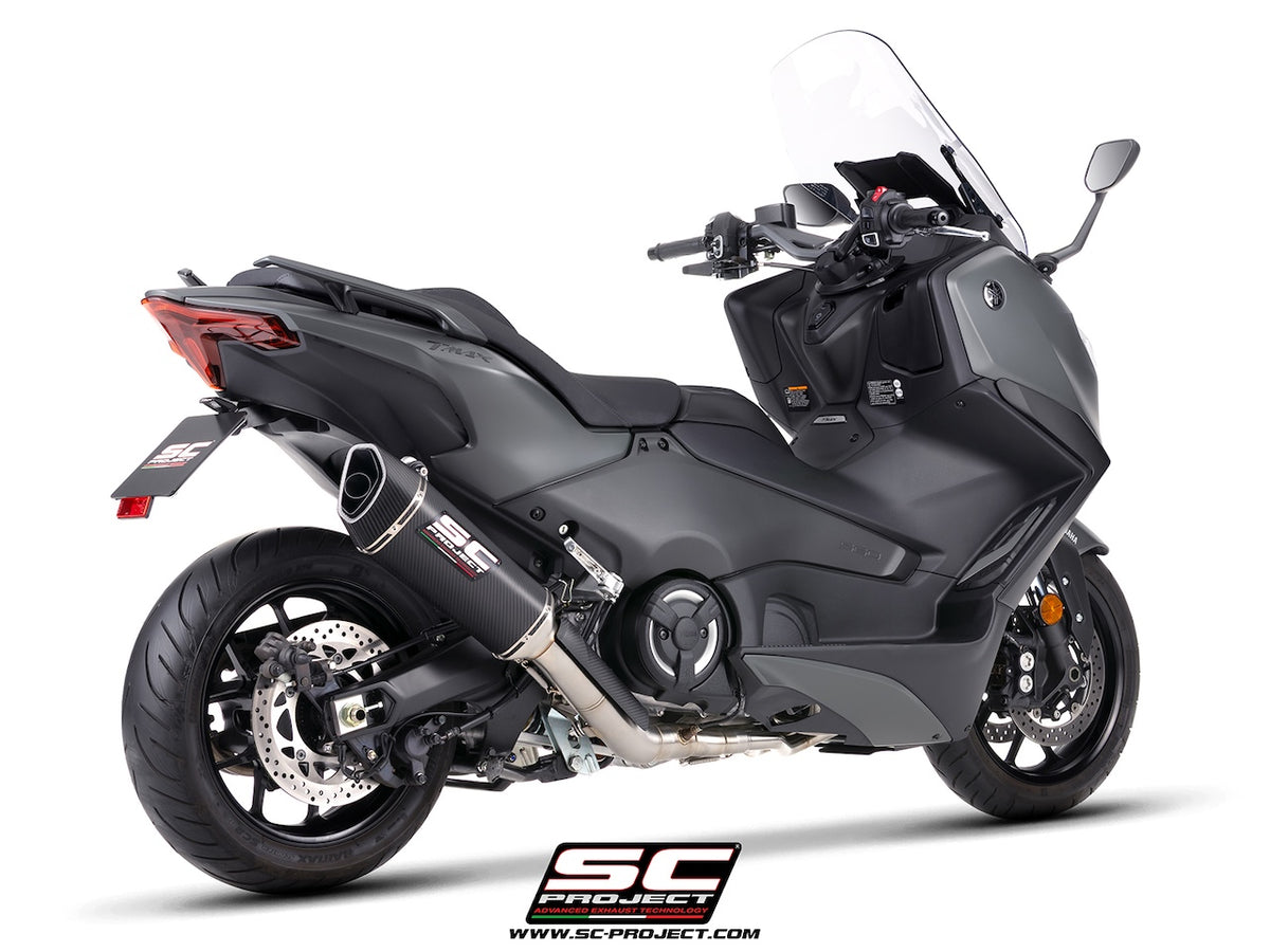 YAMAHA TMAX 560 (2025 - 2026) 2-1 Stainless steel full exhaust system, with SC1-R carbon fibre exhaust