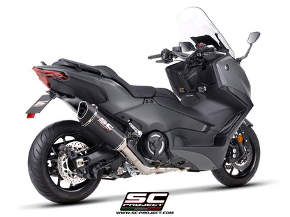 YAMAHA TMAX 560 (2025 - 2026) 2-1 Stainless steel full exhaust system, with SC1-R carbon fibre exhaust
