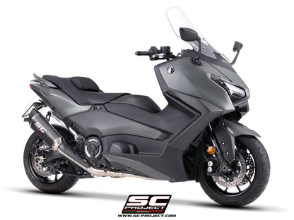 YAMAHA TMAX 560 (2025 - 2026) 2-1 Stainless steel full exhaust system, with SC1-R carbon fibre exhaust