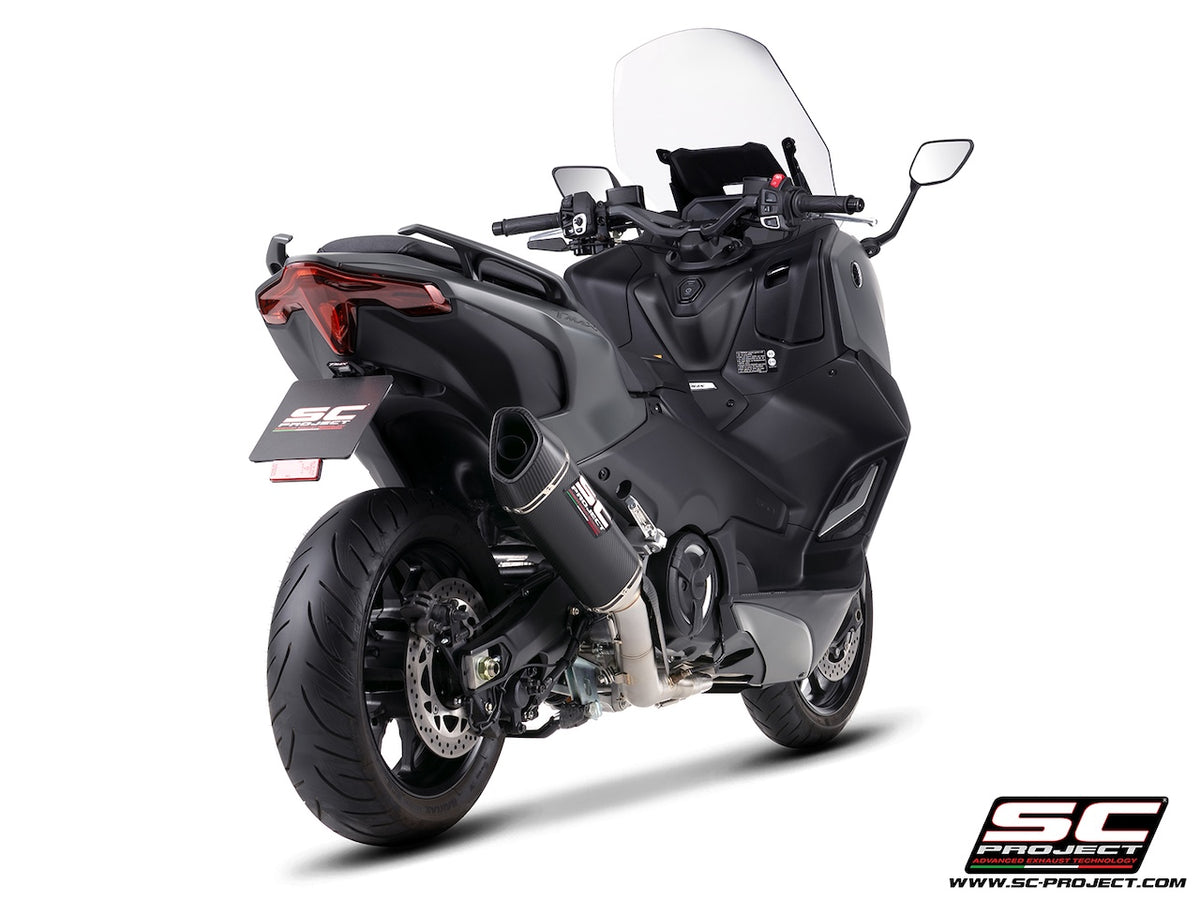 YAMAHA TMAX 560 (2025 - 2026) 2-1 Stainless steel full exhaust system, with SC1-R carbon fibre exhaust