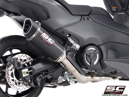 YAMAHA TMAX 560 (2025 - 2026) 2-1 Stainless steel full exhaust system, with SC1-R carbon fibre exhaust