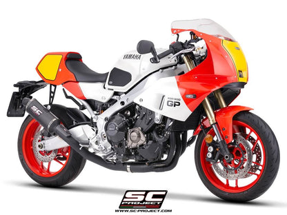 YAMAHA XSR900 GP (2024-2026) 3-1 Stainless steel full exhaust system, with Oval R60 carbon fibre exhaust, matt black