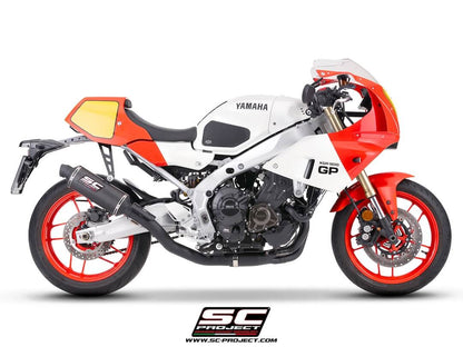 YAMAHA XSR900 GP (2024-2026) 3-1 Stainless steel full exhaust system, with Oval R60 carbon fibre exhaust, matt black