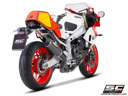 YAMAHA XSR900 GP (2024-2026) 3-1 Stainless steel full exhaust system, with Oval R60 carbon fibre exhaust, matt black