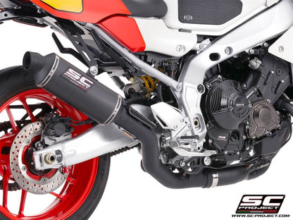 YAMAHA XSR900 GP (2024-2026) 3-1 Stainless steel full exhaust system, with Oval R60 carbon fibre exhaust, matt black