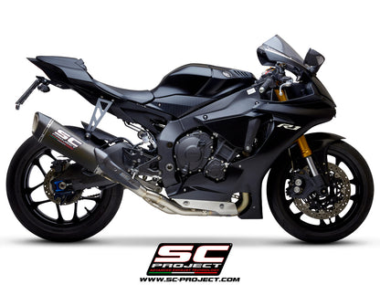YAMAHA YZF R1 (2021-2025) - R1M SC1-R Muffler, with carbon fibre end cap, with de-cat link pipe