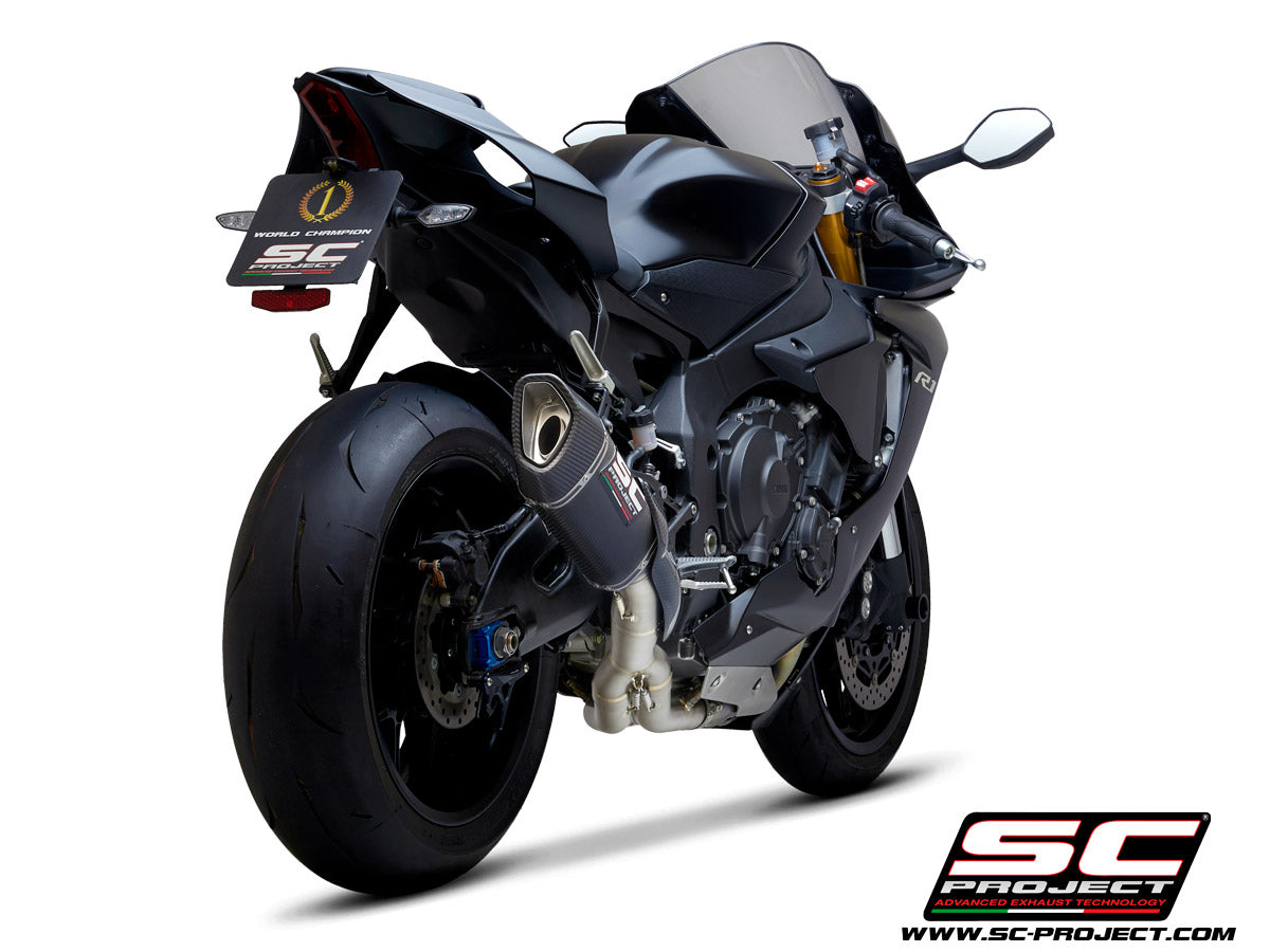 YAMAHA YZF R1 (2026) - R1M SC1-R Muffler, with carbon fibre end cap, with de-cat link pipe
