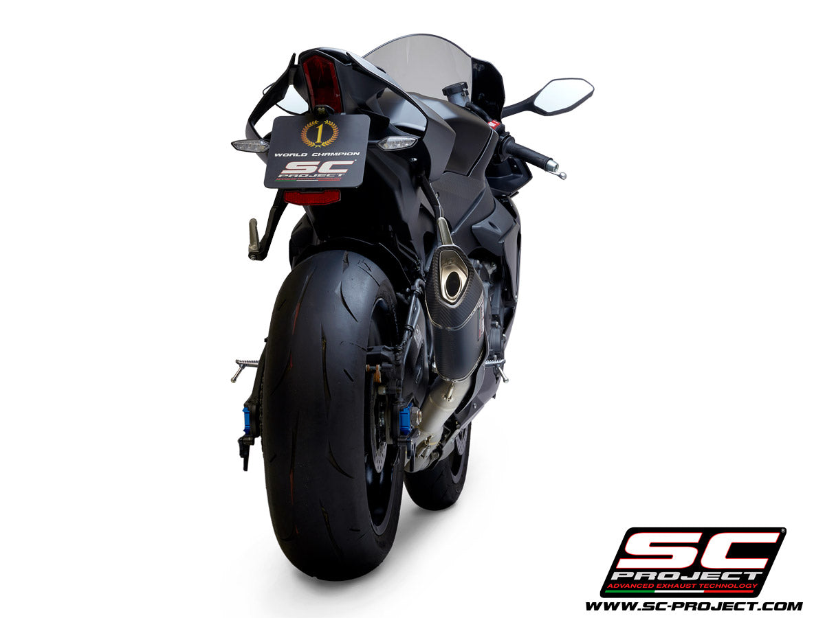 YAMAHA YZF R1 (2021-2025) - R1M SC1-R Muffler, with carbon fibre end cap, with de-cat link pipe