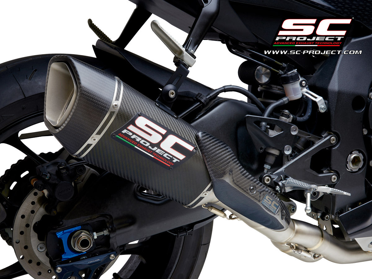 YAMAHA YZF R1 (2021-2025) - R1M SC1-R Muffler, with carbon fibre end cap, with de-cat link pipe