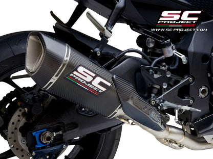 YAMAHA YZF R1 (2021-2025) - R1M SC1-R Muffler, with carbon fibre end cap, with de-cat link pipe