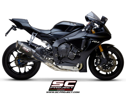 YAMAHA YZF R1 (2021-2025) - R1M SC1-R Muffler, with carbon fibre end cap, with de-cat link pipe