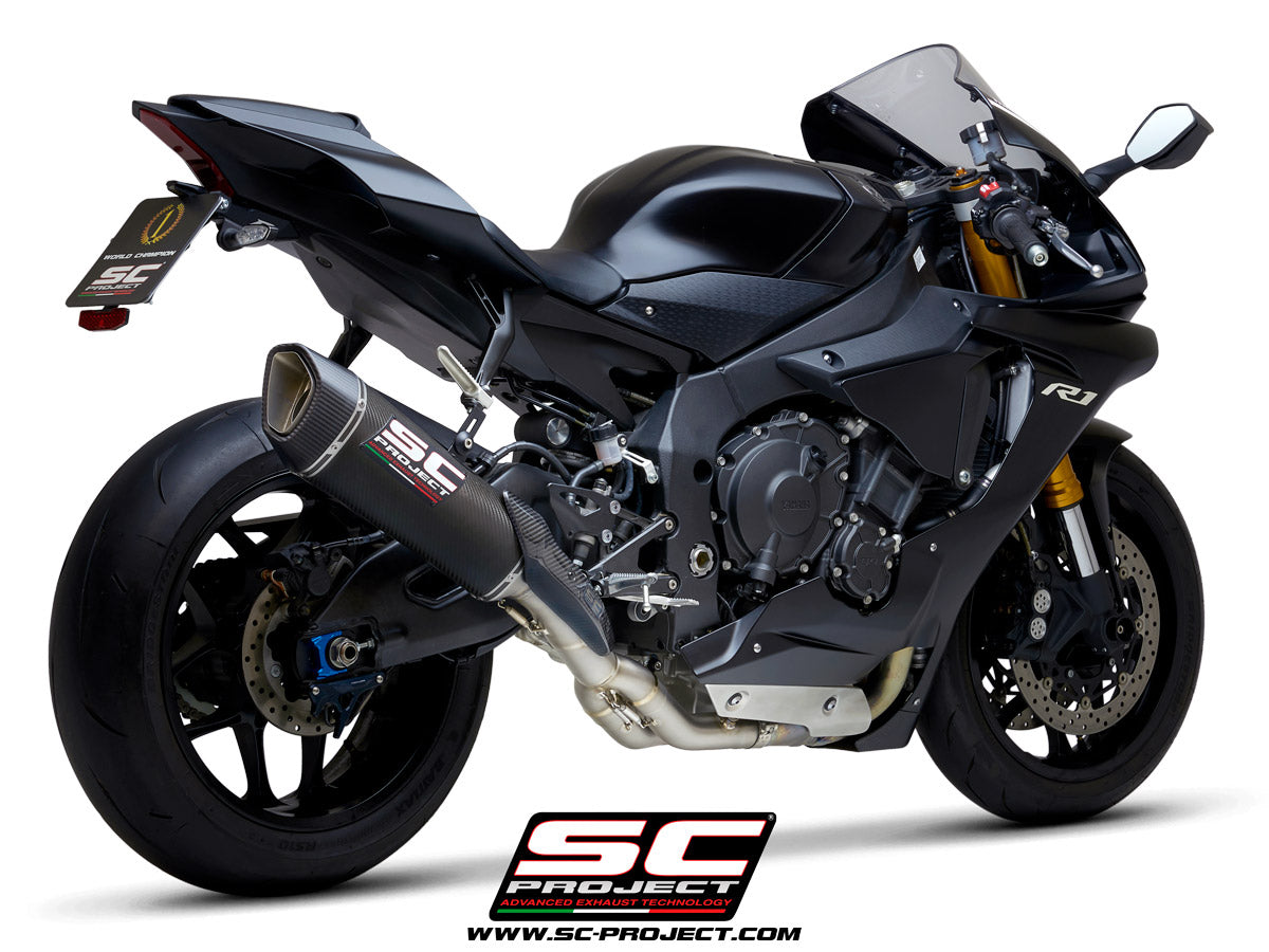 YAMAHA YZF R1 (2026) - R1M SC1-R Muffler, with carbon fibre end cap, with de-cat link pipe