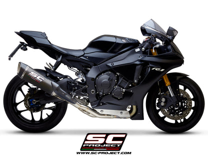 YAMAHA YZF R1 (2021-2025) - R1M SC1-R Muffler, with carbon fibre end cap, with de-cat link pipe