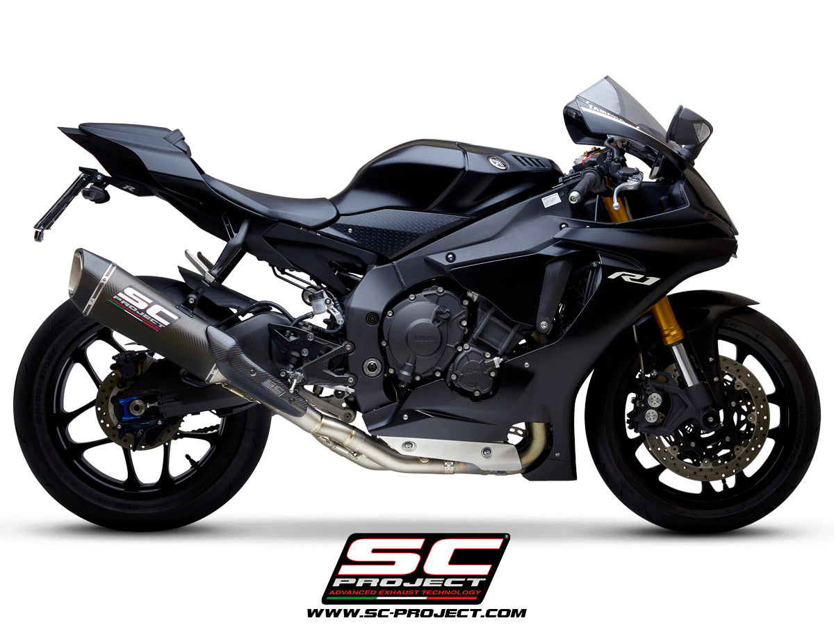 YAMAHA YZF R1 (2026) - R1M SC1-R Muffler, with carbon fibre end cap, with de-cat link pipe