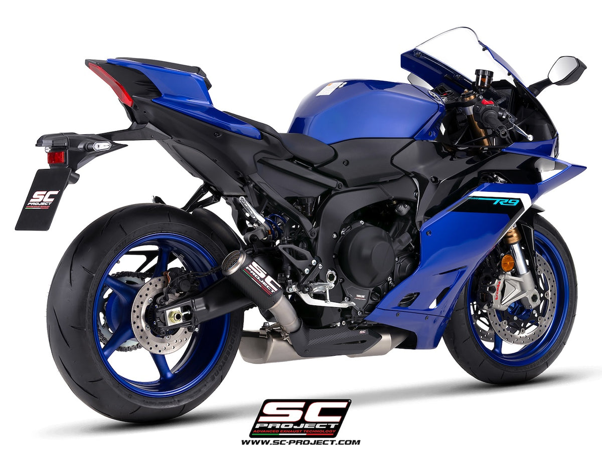YZF R9 (2025 - 2026) 3-1 stainless steel full exhaust system, with CR-T carbon fibre exhaust , with stoneguard grid