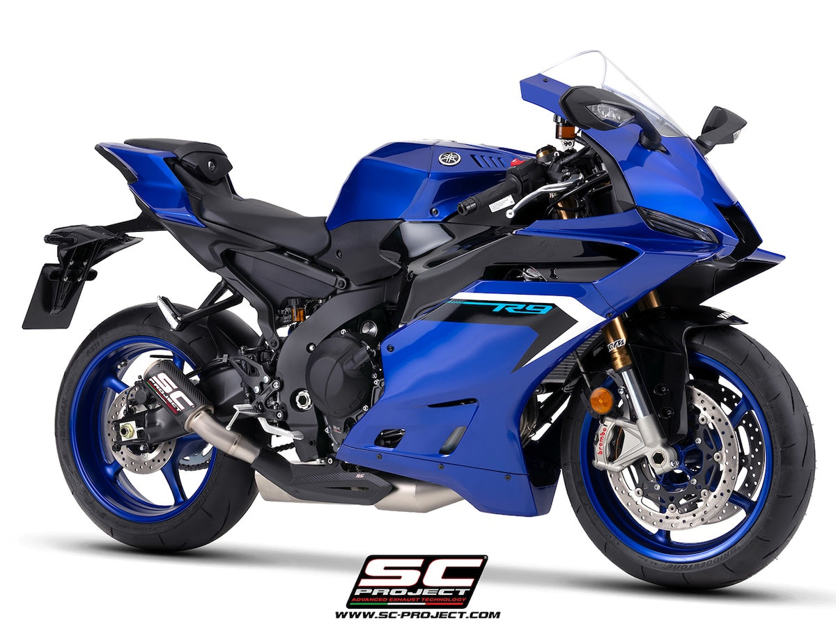 YZF R9 (2025 - 2026) 3-1 stainless steel full exhaust system, with CR-T carbon fibre exhaust , with stoneguard grid