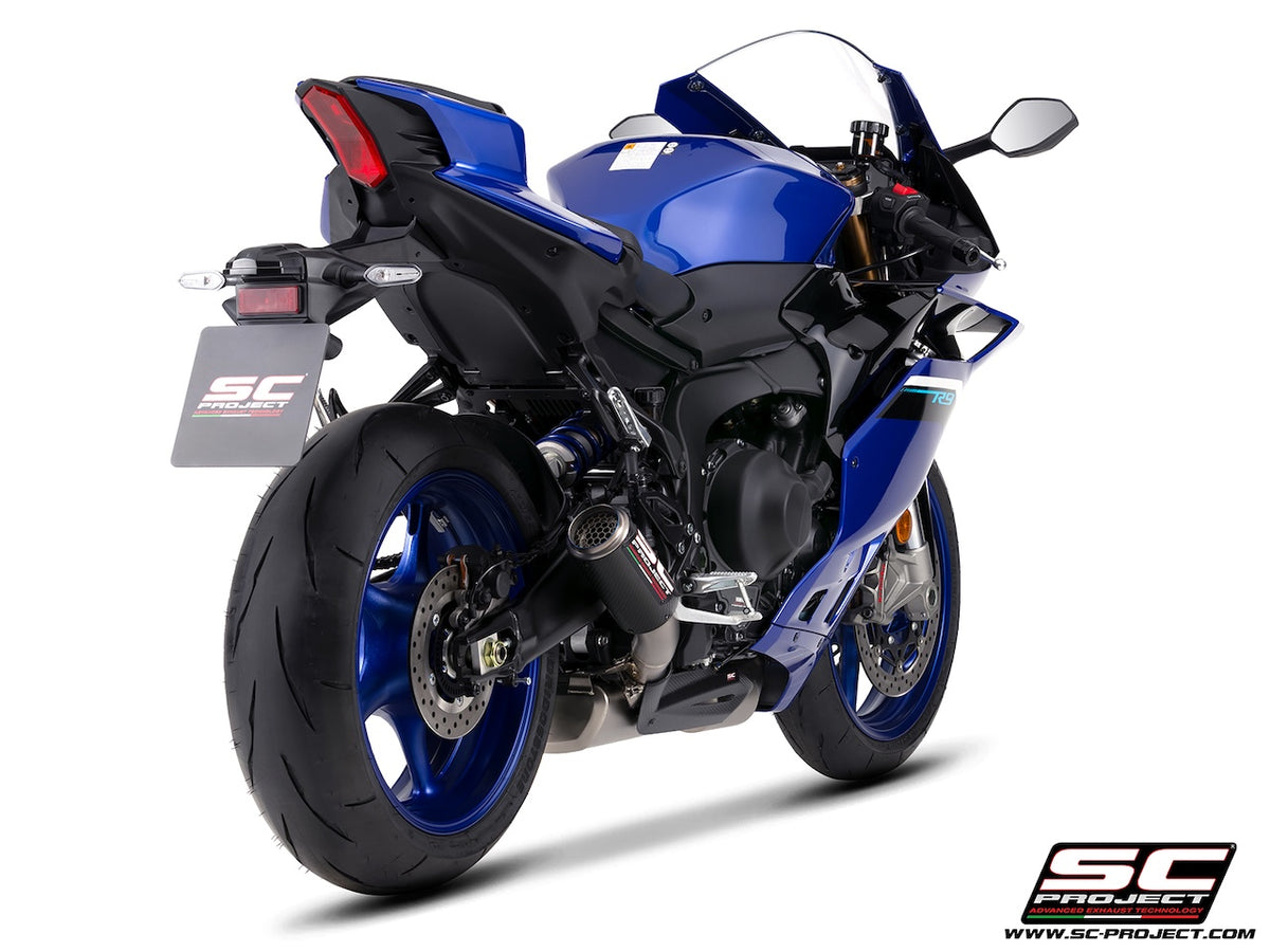 YZF R9 (2025 - 2026) 3-1 stainless steel full exhaust system, with CR-T carbon fibre exhaust , with stoneguard grid