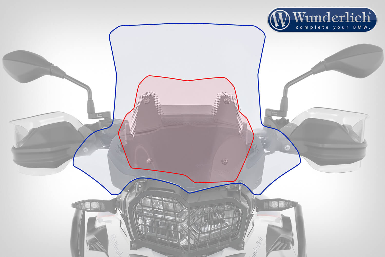 Wunderlich windshield MARATHON - Carrier short (115mm) - smoked grey