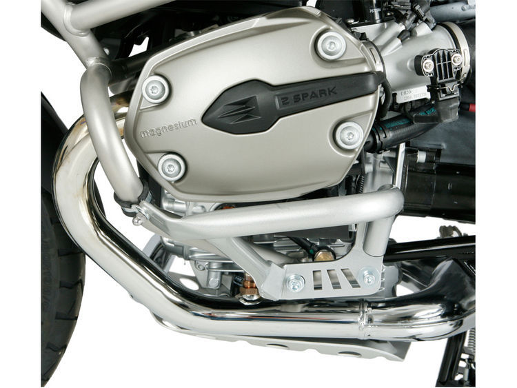 Valve cover protector with original BMW protection bar - silver