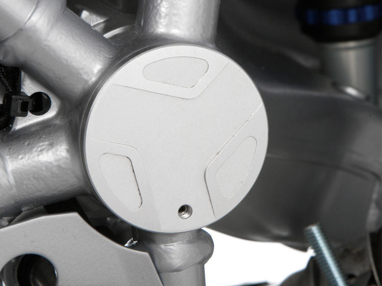 Swingarm pivot covers EDGE design right - silver